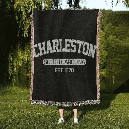 Charleston South Carolina Est 1670 Woven Blankets