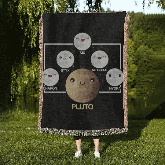 Pluto Moons Planet Space Lover Solar System Woven Blankets