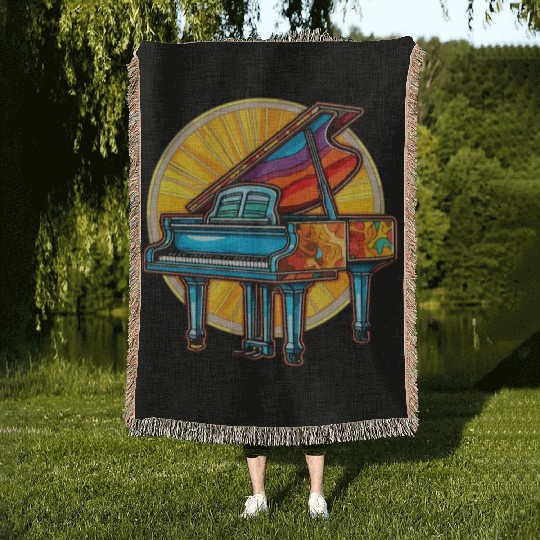 Vibrant Piano Woven Blankets