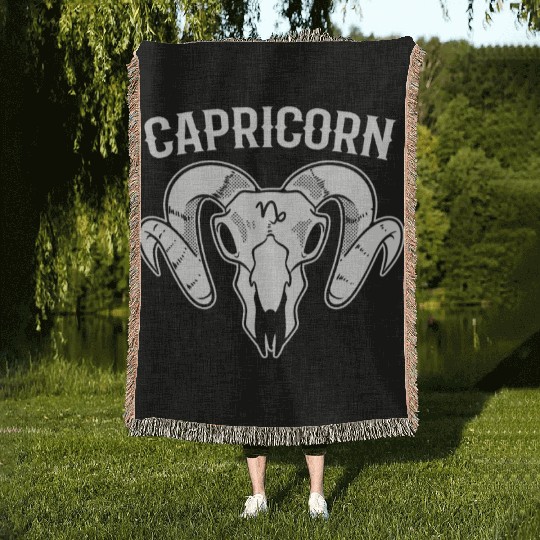 Capricorn Zodiac Sign Tarot Card Reader Woven Blankets