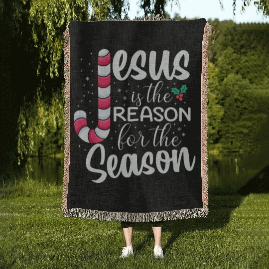 Jesus Is The Reason For The Season Christmas Woven Blankets