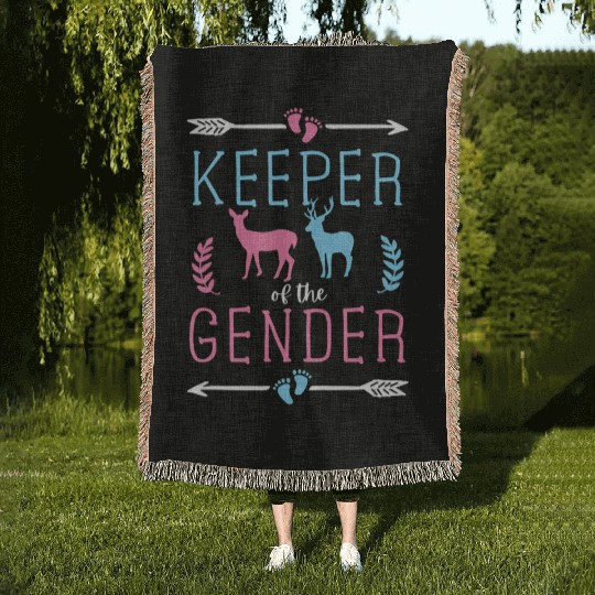 Keeper of the Gender Buck or Doe in Blue and Pink Woven Blankets
