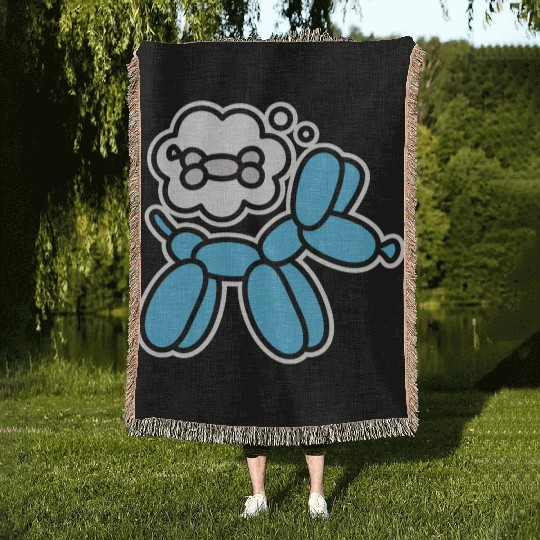 Balloon dog and bone Balloon artist Balloon animal Woven Blankets