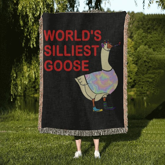 World's Silliest Goose Woven Blankets