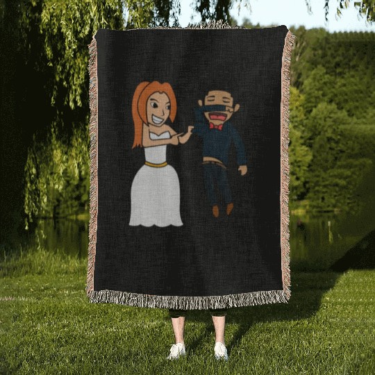 FUNNY BRIDE TO BE I BRIDE SQUAD JUST MARRIED GIFT Woven Blankets