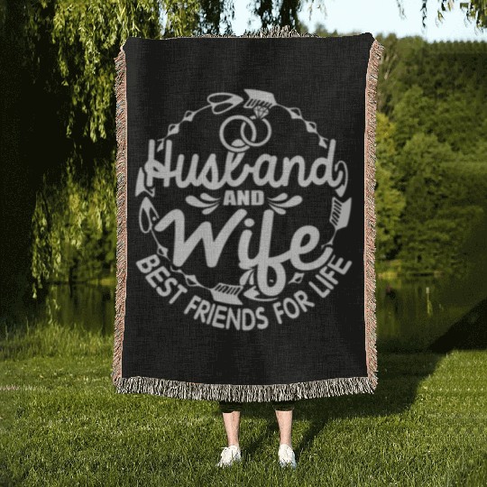 Husband Wife Best Friends For Life Woven Blankets
