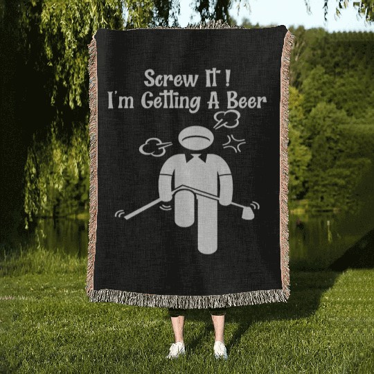 Golf Beer Golfer Father Day Mother Day Woven Blankets
