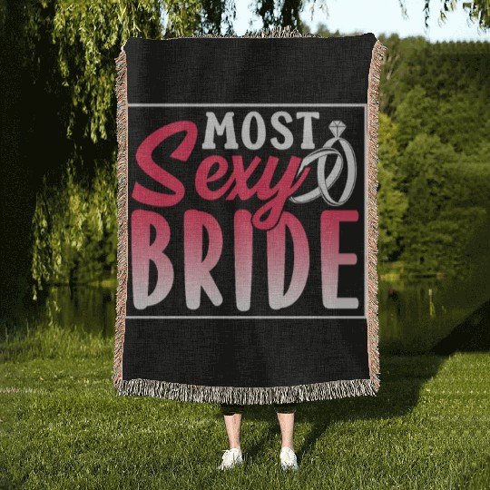 Most Sexy Bride Cute Wedding Bachelorette Party Woven Blankets