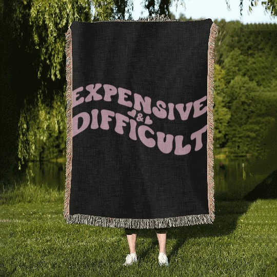 Expensive And Difficult Bougie Bougee Preppy Aesth Woven Blankets