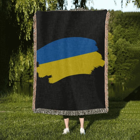 Ukrainian Flag Ukraine Woven Blankets