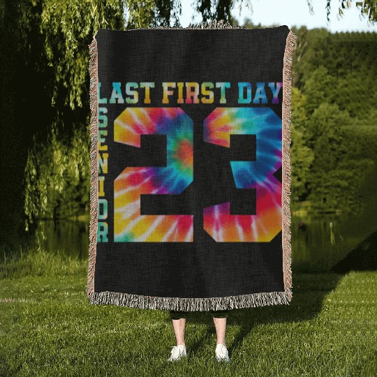My Last First Day Senior Class Of 2023 Back to Sch Woven Blankets