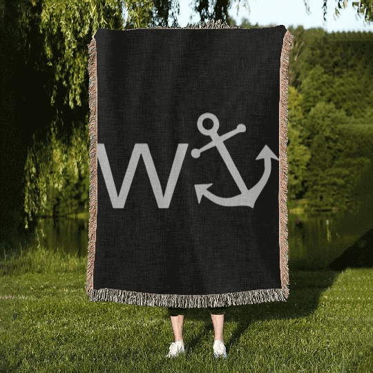W Anchor Wanker Jerk Slang Woven Blankets