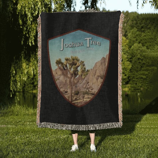 Joshua tree national park Woven Blankets