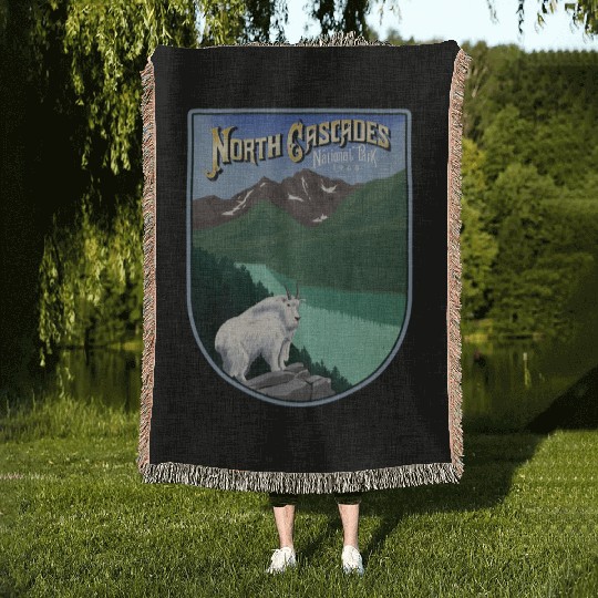 North cascades national park Woven Blankets