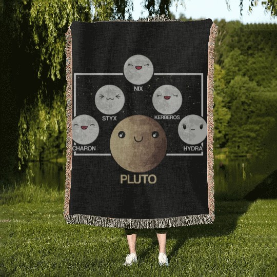 Pluto Moons Planet Space Lover Solar System Woven Blankets