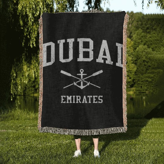 Dubai Crossed Oars Boat Anchor Sports Woven Blankets