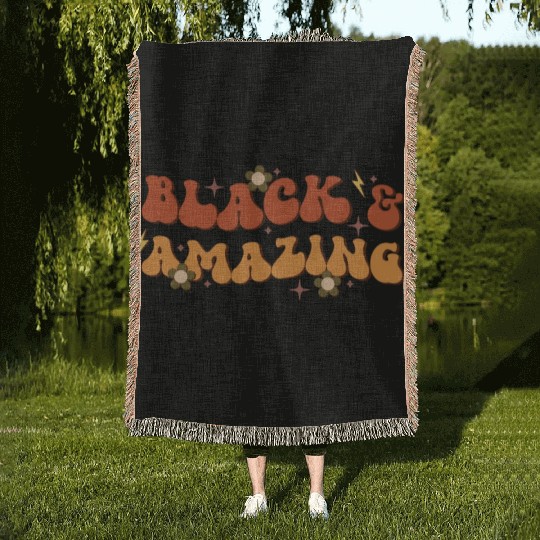 Black And Amazing, Independence Day Woven Blankets