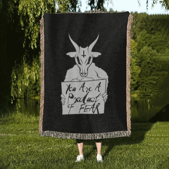 You'Re A Product Of Fear Baphomet Goat Satanic Luc Woven Blankets