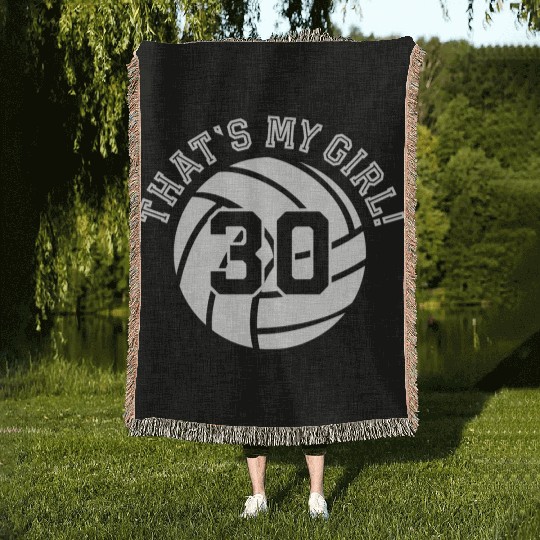 30 Volleyball Player That'S My Cheer Mom Dad Team Woven Blankets