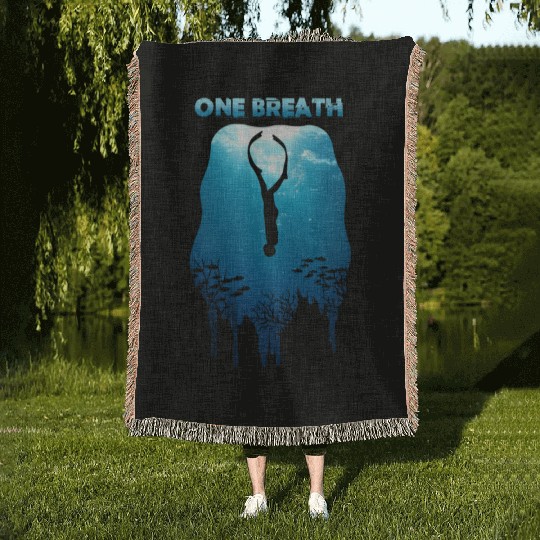 Freediving One Breath Diving Apnea Ocean Free Dive Woven Blankets