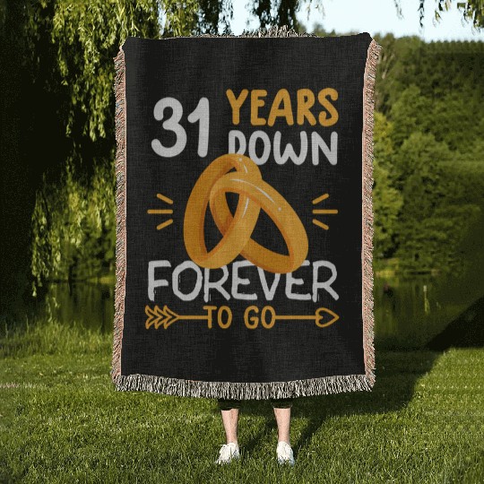 31St Wedding Anniversary 31 Years Woven Blankets