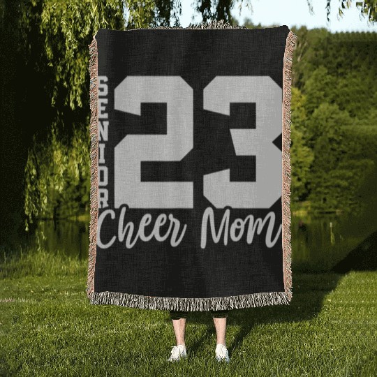 Senior Cheer Mom 23 Cheerleader Parent Class of 20 Woven Blankets