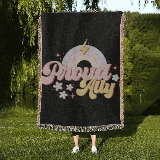Proud Ally, LGBT Pride Month Woven Blankets