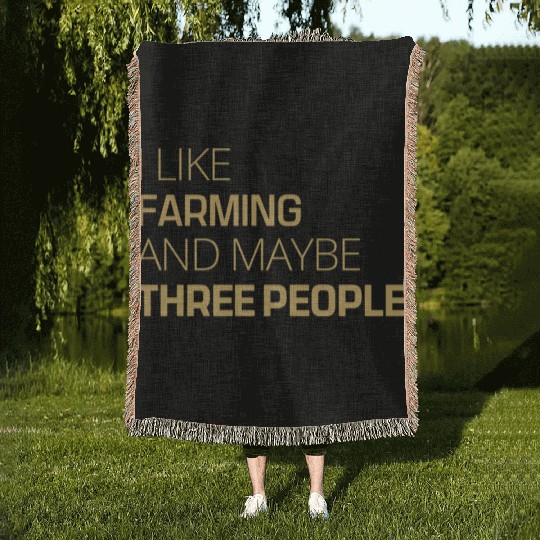 awesome i like farming Woven Blankets