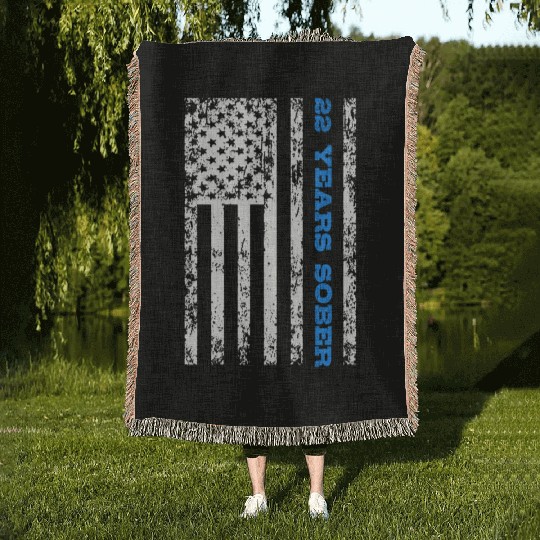 Sobriety 22 Years Sober Woven Blankets