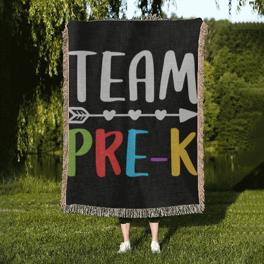 Team Pre-K Teacher Back To School Woven Blankets
