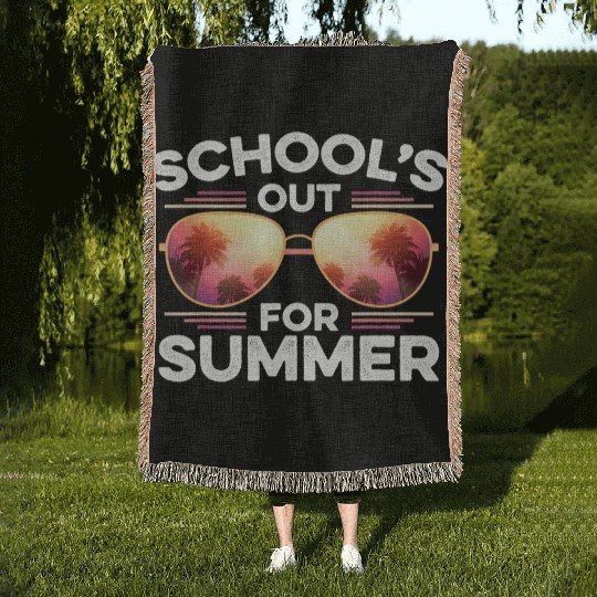 Last Day Of School Schools Out For Summer Teacher Woven Blankets