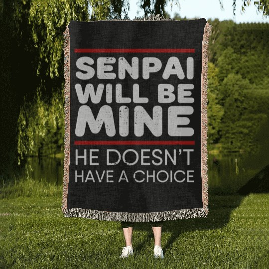 Senpai Will Be Mine Yandere Cosplay Woven Blankets