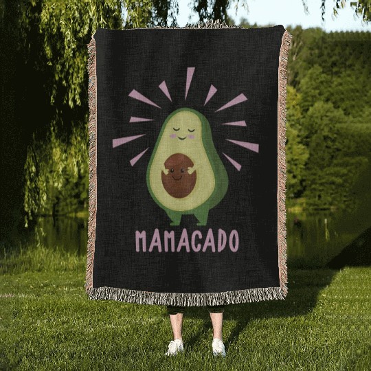 Mamacado Pregnant Mom Avocado Baby Woven Blankets