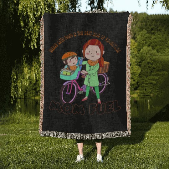mothers Day -Daily Outing with mom Woven Blankets