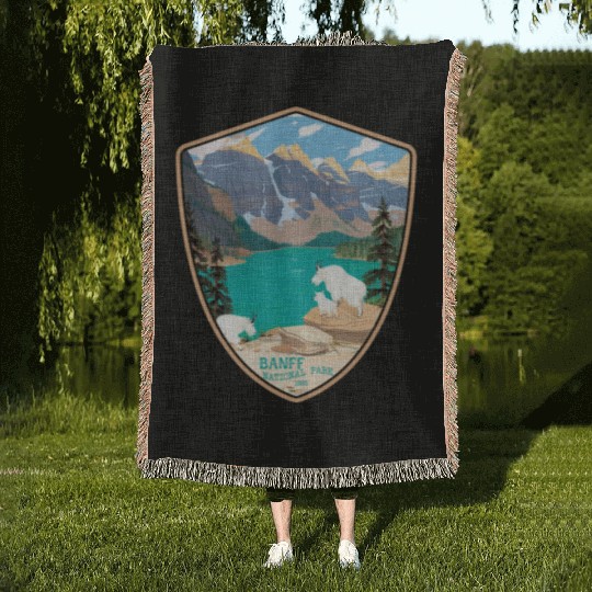 Banff national park Woven Blankets