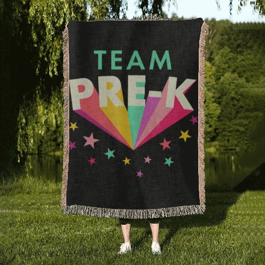 Team Pre K Teacher Back To School Woven Blankets