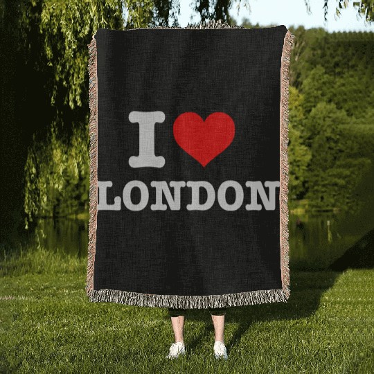London I Love London I Heart London Woven Blankets