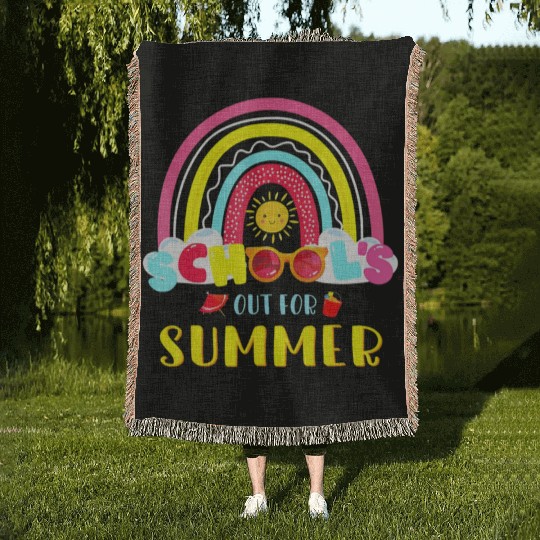 Last Day Of School Schools Out For Summer Teacher Woven Blankets