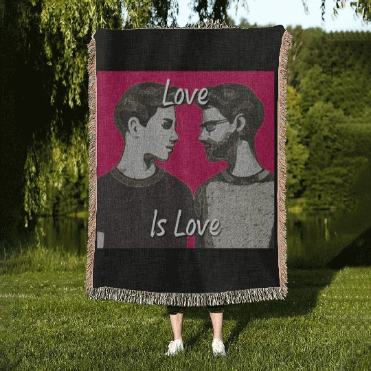 Love Is Love - Colorful LGBTQ Graphic Woven Blankets
