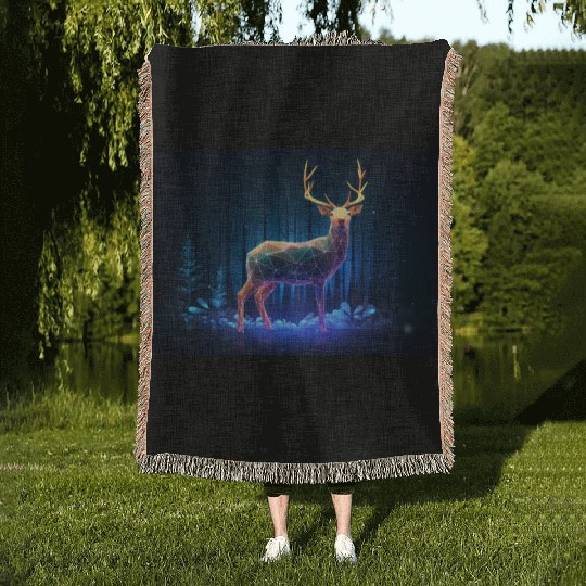 Neon Wilderness Woven Blankets