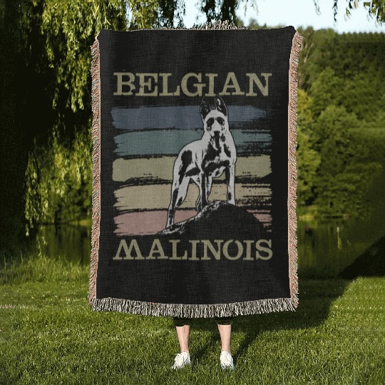 Belgian Malinois T Dog Woven Blankets