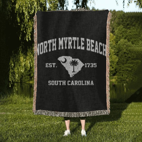 North Myrtle Beach South Carolina Sc State Athleti Woven Blankets