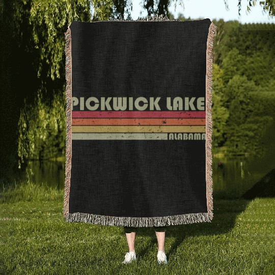 Pickwick Lake Albm Fishing Camping Summer Woven Blankets