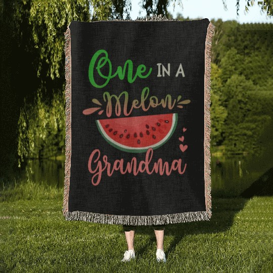 Family One In A Melon Grandma Party Family Woven Blankets