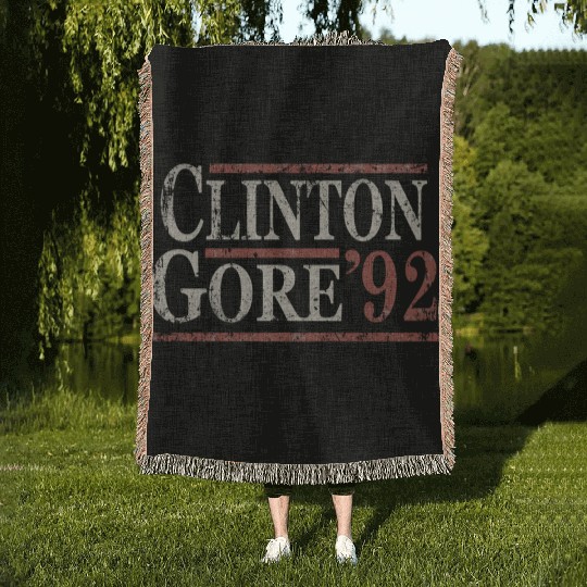 Distressed Bill Clinton Al Gore 1992 Woven Blankets