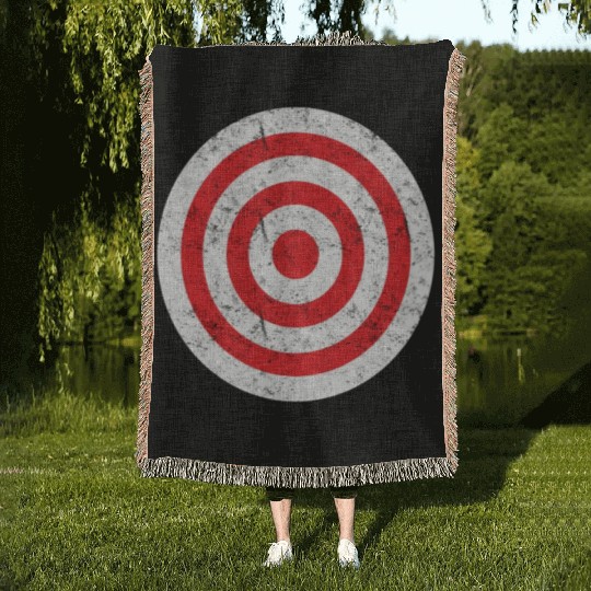 Print On Back Bullseye Target Bulls Eye Fun Woven Blankets