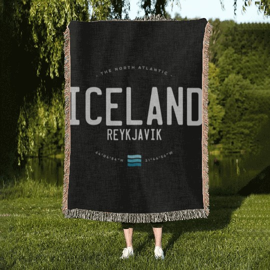 Iceland Beach Waves Woven Blankets