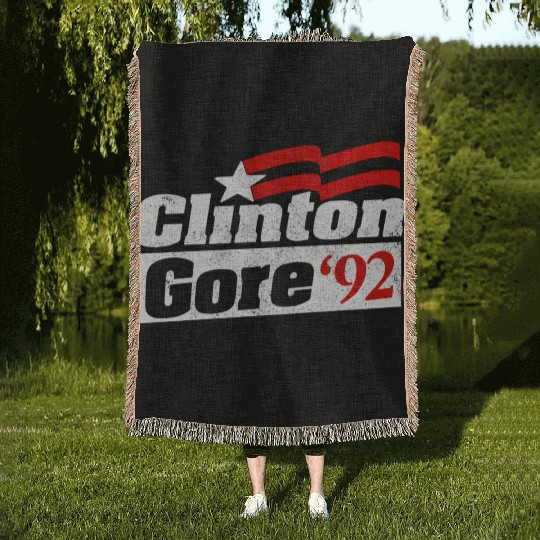 Clinton Gore Bill Clinton 92 Elect Woven Blankets