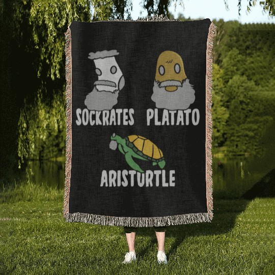 Philosophy Socrates Plato Aristotle Meme For Philo Woven Blankets