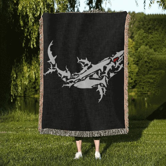 Great White Shark - Ocean Shark Woven Blankets